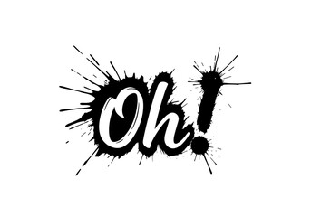 Ink splash design featuring the word "Oh!" for surprise and realization themes