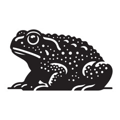 Minimal Black Toad Silhouette Vector with Spots