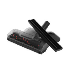 Vacuum cleaner brushes on white background. Household appliance