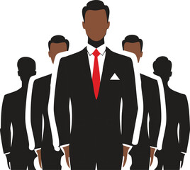Business Leaders Group Silhouette on White

