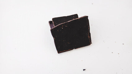 Dark Chocolate Bar on White Background