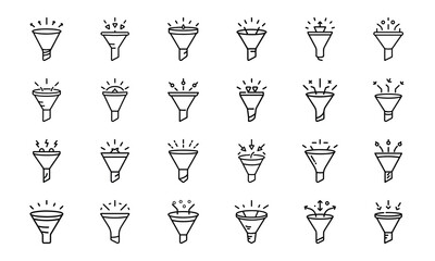  Collection of Glowing Digital Marketing, Communication, and Business Icons