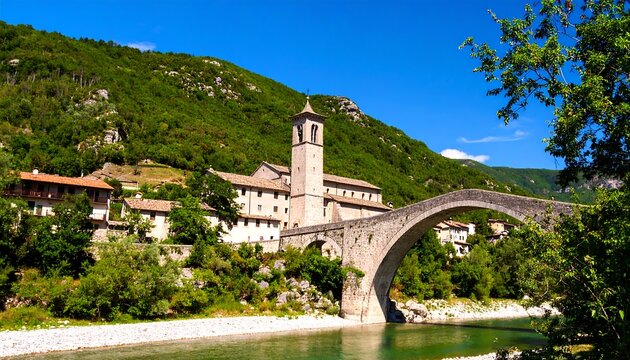 Beautiful landscape of the Abbey of San Salvatore in Monte Amiata Italy