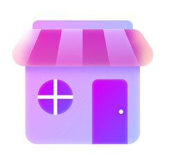 Modern Gradient Pharmacy Shop Icon:  Vibrant Purple and Pink 3D Render