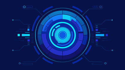 deep blue radial tech interface glow