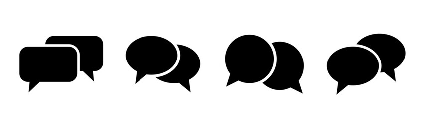 Comment icon speech bubble symbol. Speech bubble collection . Cloud speech bubbles collection. Black speech bubble . Vector illustration