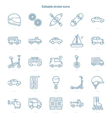 Personal Transport stroke icon. Personal Transport line icon set. editable stroke icon pack © Think World