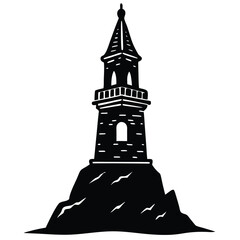 Tower vector silhouette Single collection 
