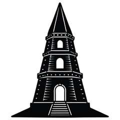 Tower vector silhouette Single collection 