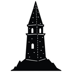 Tower vector silhouette Single collection 