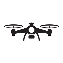 Drone Icon Silhouette Vector isolated background
