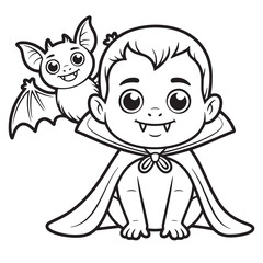 Cute Baby Vampire with Bat Friend