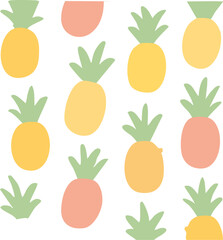 Cute Pastel Pineapple Pattern Design.