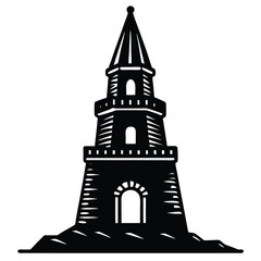 Tower vector silhouette Single collection 