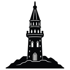 Tower vector silhouette Single collection 