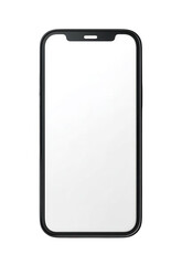 a simple, flat mobile phone with a blank screen, white background, png, transparent