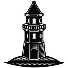 Tower vector silhouette Single collection 