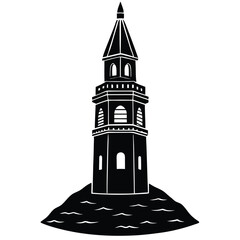 Tower vector silhouette Single collection 