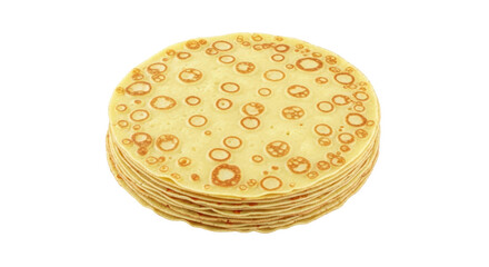 Isolated Stack of Golden Crepes