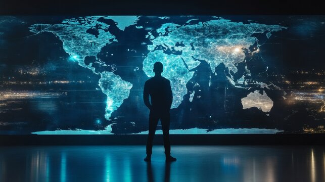 Graphic scientists compiling global warming visual assets: layered heat maps, satellite imagery, annotations, and trend analysis overlays for research