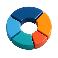 Obraz premium 3D segmented circular chart for data visualization and analysis Transparent Background