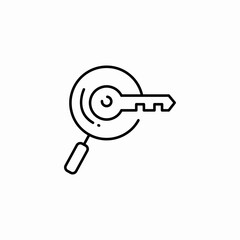 key search magnifying glass icon sign vector