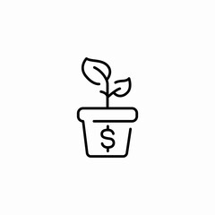 plant money growth icon sign vector
