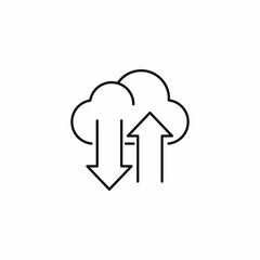 cloud data transfer icon sign vector