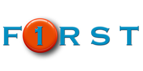 Testo FIRST con colore variabile e sfondo