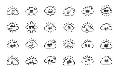  Collection of Glowing Digital Marketing, Communication, and Business Icons