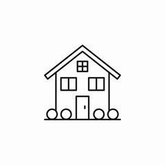 simple house outline icon sign vector