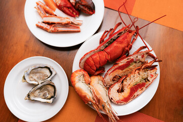 Gourmet Seafood Platter with Lobster, Oysters, and Crab Legs