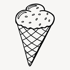 Classic Ice Cream Cone Outline
