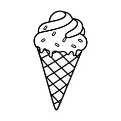 Classic Ice Cream Cone Outline
