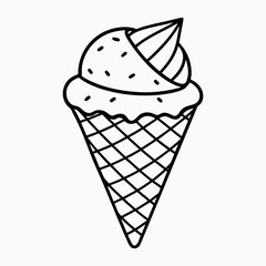 Classic Ice Cream Cone Outline
