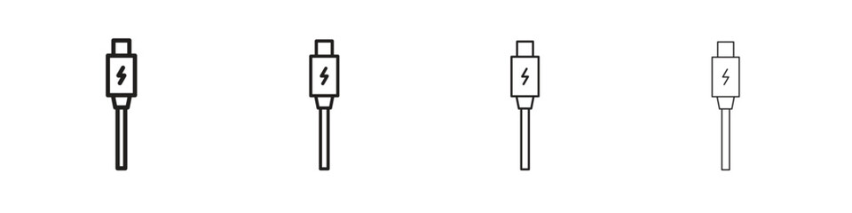 USB type c icon outline vector sign, linear style pictogram.