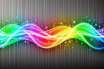 Abstract background with colorful glowing waves moving, creating a dynamic artistic background design.
