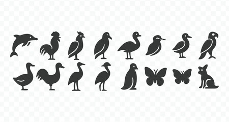 Bird icon set illustration design
