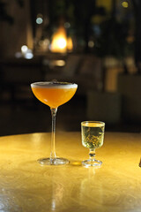 special martini cocktail in a elegante restaurant environment