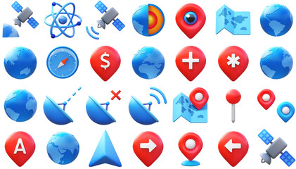 Set of 3D Maps icons