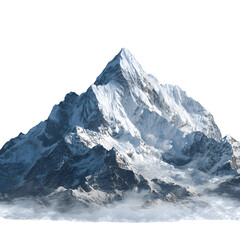 Snowy mountain cap isolated on transparent background
