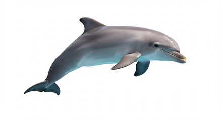 Fototapeta premium 優雅に跳躍するイルカ 水中光輝く躍動感. AI Generated