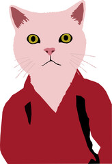 Cute Cat PNG Illustration with Transparent Background