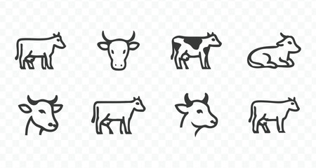 Cow animal icon illustration
