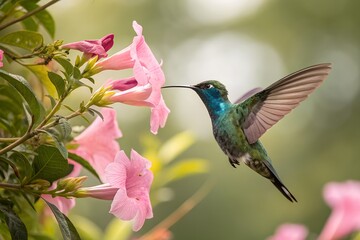 Obraz premium hummingbird and flower