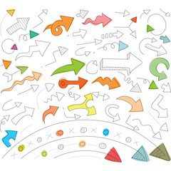 Doodle arrows set vector 