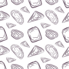 Seamless Tea Party Pattern Outline 