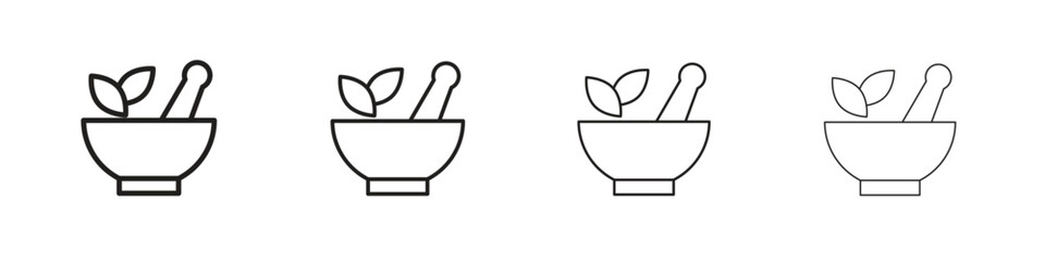 Herbal medicine icon outline vector sign, linear style pictogram.