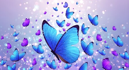 Vibrant Butterflies and Flowers in a Vivid Garden Scene