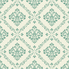 Elegant damask seamless pattern vector background.